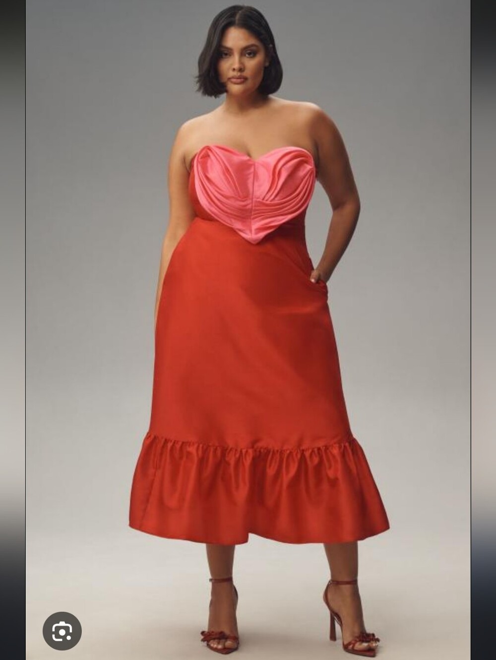 Anthropologie Hutch Strapless Heart Maxi Dress